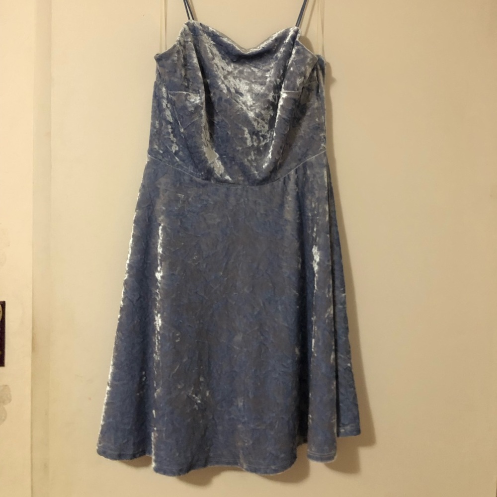 Beautiful periwinkle/blue velour mini dress